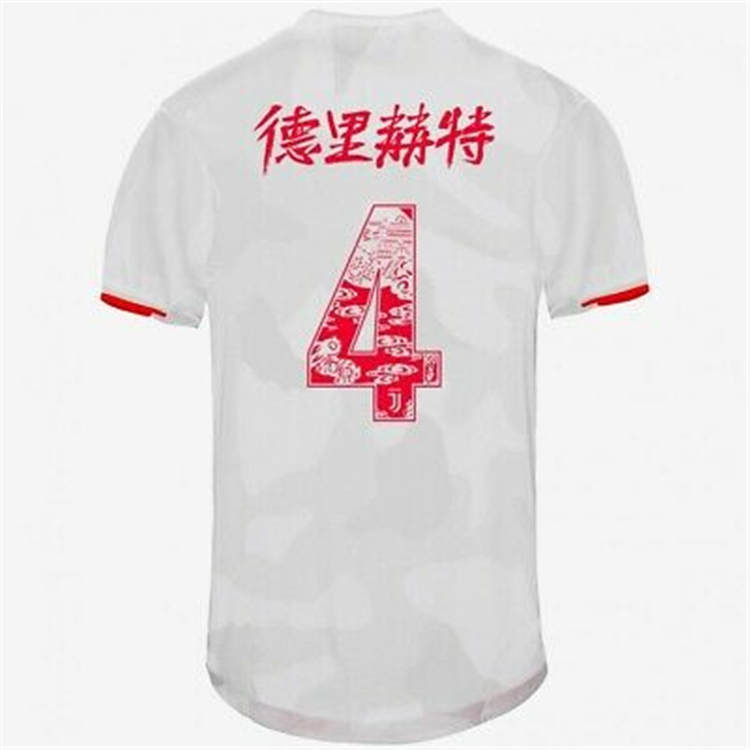 19/20 JUVENTUS CHINESE FONT #4 DE LIGT WHITE SOCCER JERSEY FOOTB