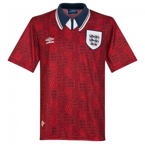 1994 England Retro Dark Red Away Soccer Shirts