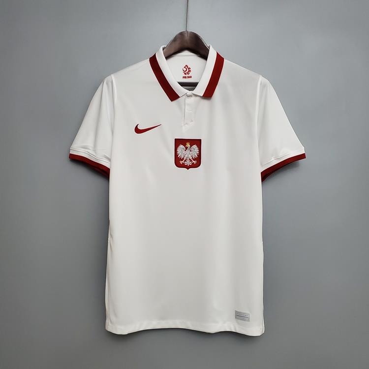 20-21 Poland Soccer Jersey Euro 2020 Home White Soccer Shirt